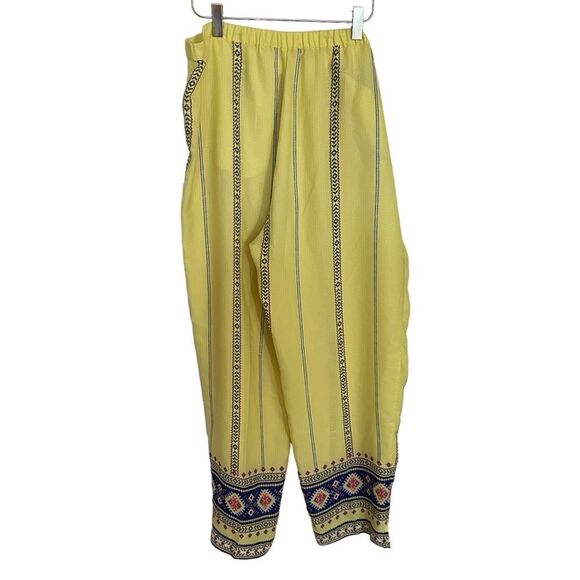 Soft Surroundings Laguna Boho Bohemian Crop Pants Yellow Women’s‎ Size Large - Picture 4 of 11